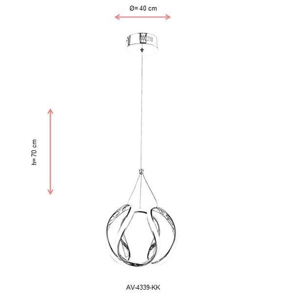 Led Halkalı Krom Sarkıt Modern Avize 3