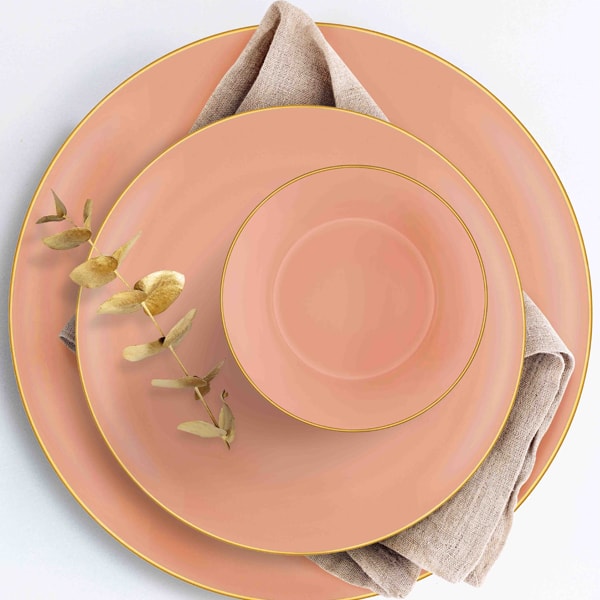 Basic Yemek Tabağı 6 Lı Set Somon Pembe - 20cm 2