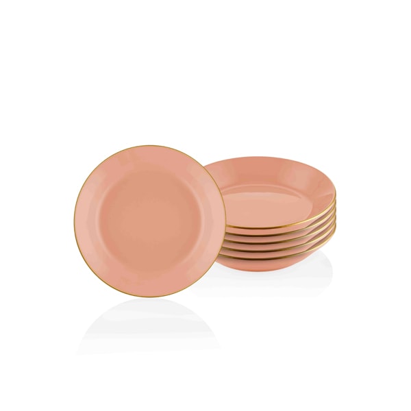 Basic Yemek Tabağı 6 Lı Set Somon Pembe - 20cm 4