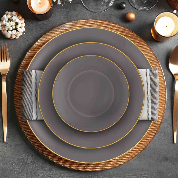 Basic Yemek Tabağı 6 Lı Set Gri - 20cm 2