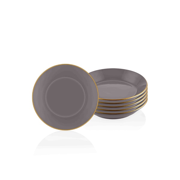 Basic Yemek Tabağı 6 Lı Set Gri - 20cm 4