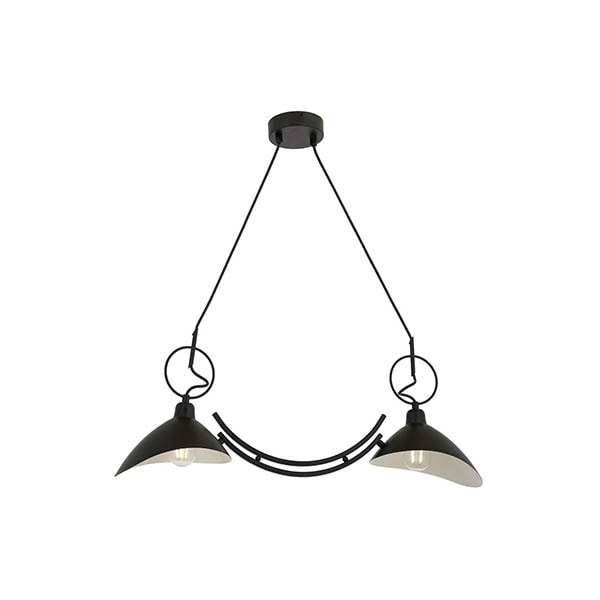 Çift Başlıklı Siyah Metal  Modern Sarkıt Avize 2
