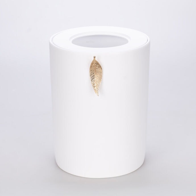 Leaf Çöp Kovası Beyaz Altın 4