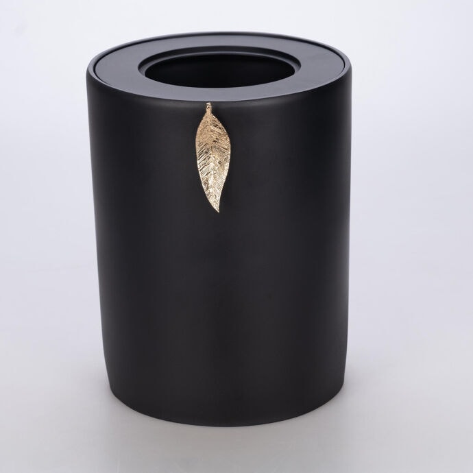 Leaf Çöp Kovası Siyah Altın 4