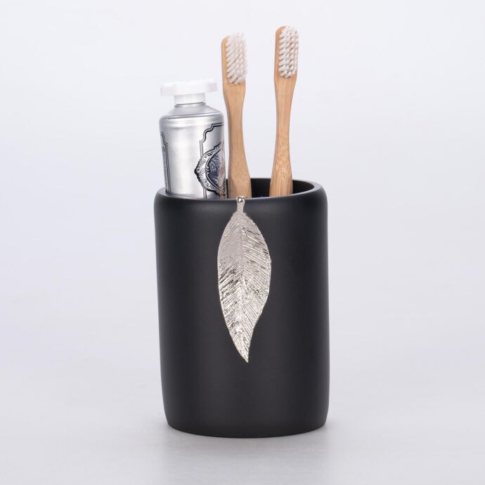 Leaf Diş Fırçalık Siyah Gümüş 3
