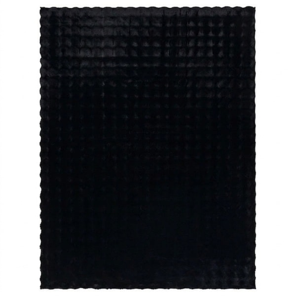 Yumuşak Tavşan Post Halı Düz Siyah 2
