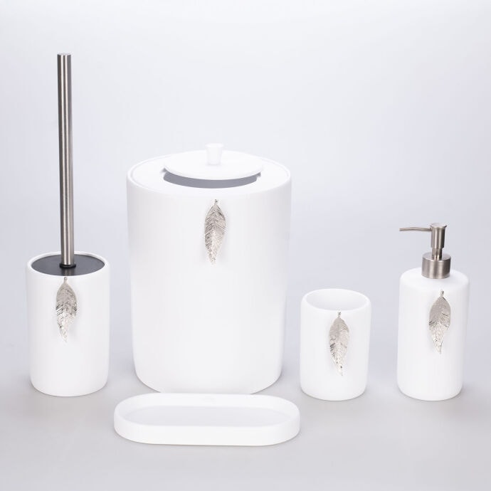 Leaf Banyo Seti Beyaz Gümüş 4