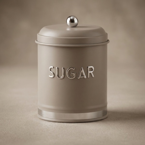 TH Galvaniz Metal Gri Sugar Saklama Kutusu 1