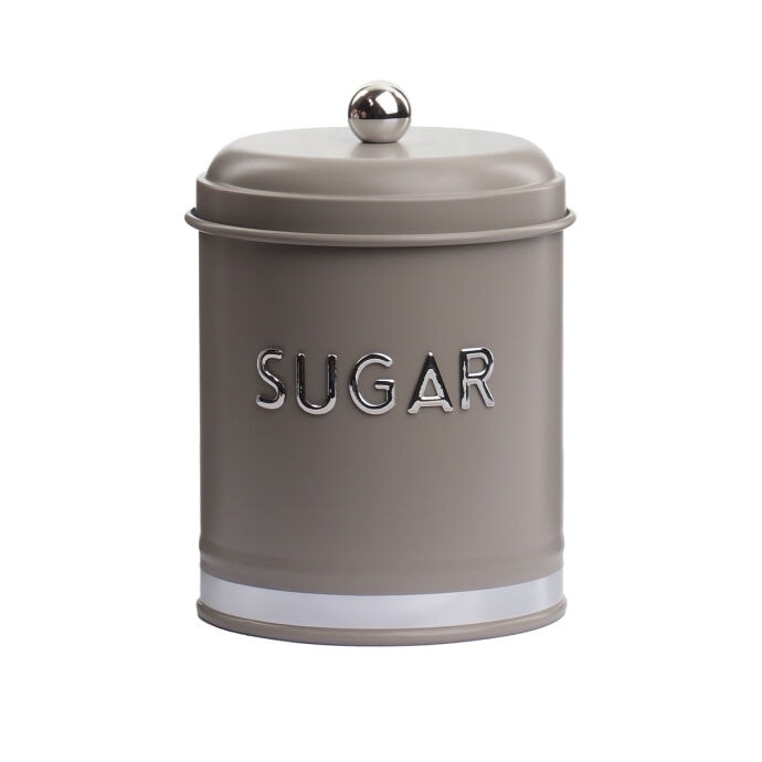 TH Galvaniz Metal Gri Sugar Saklama Kutusu 2