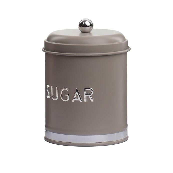 TH Galvaniz Metal Gri Sugar Saklama Kutusu 4