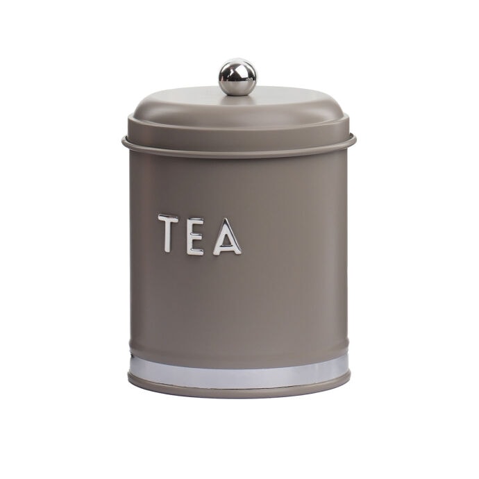 TH Galvaniz Metal Gri Tea Saklama Kutusu 2