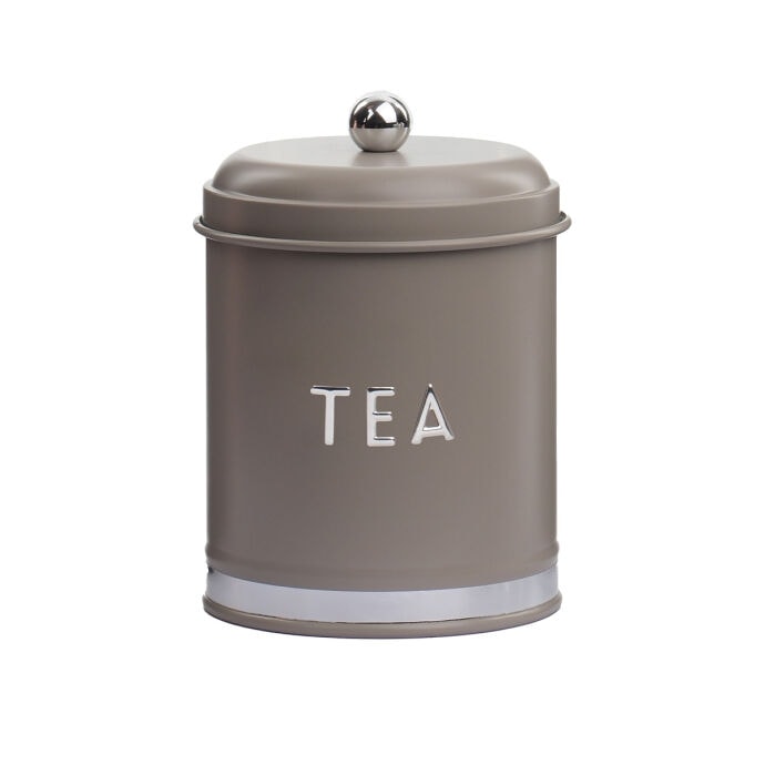 TH Galvaniz Metal Gri Tea Saklama Kutusu 4