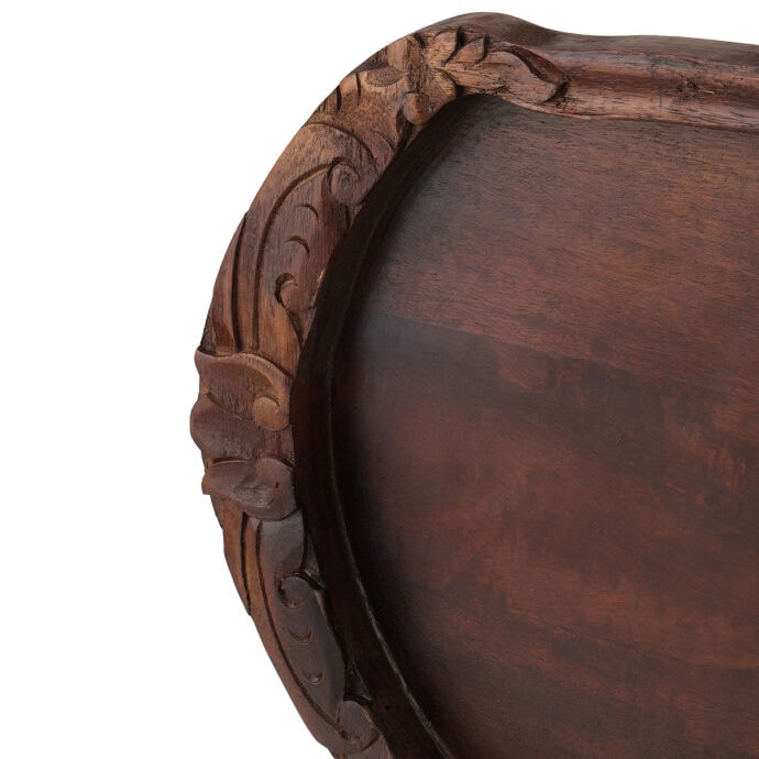 TH Natural Koyu Ceviz Oymalı Tepsi Büyük 3