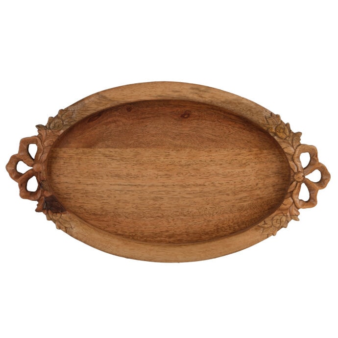 TH Natural Oval Oymalı Tepsi Büyük 2