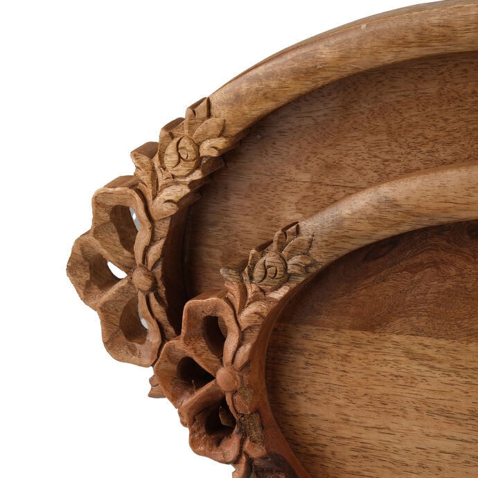 TH Natural Oval Oymalı Tepsi Büyük 4