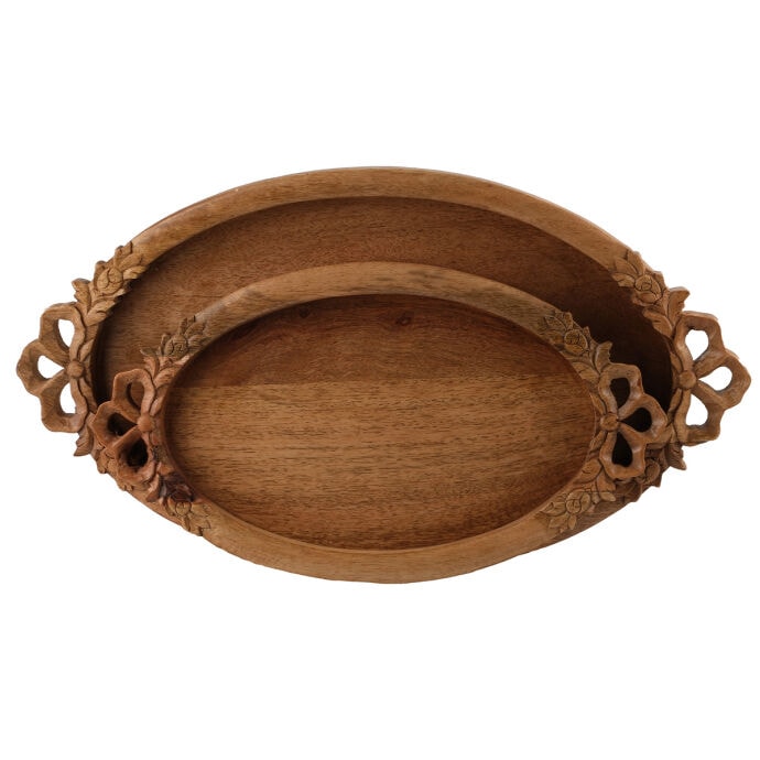 TH Natural Oval Oymalı Tepsi Büyük 5