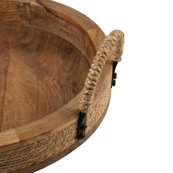 TH Yuvarlak Natural Dekoratif Tepsi 3