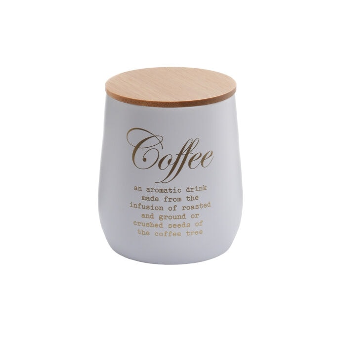 TH Galvaniz Metal Beyaz Coffee Saklama Kutu 4
