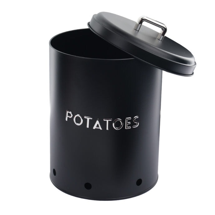 TH Galvaniz Metal Siyah Potato Kutusu 6