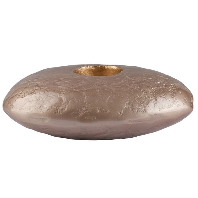 TH Tealight Çakıl Tutucu Bej Antik Gold-L 3