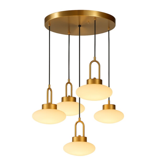 Eskitme Gold Beşli Sarkıt Avize 2