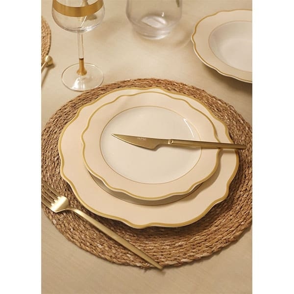 Jaswely Servis Tabağı 6 Parça Krem 27 cm 4