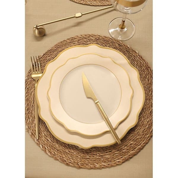 Jaswely Servis Tabağı 6 Parça Krem 27 cm 5