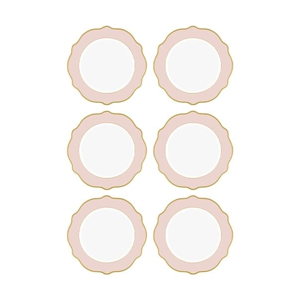 Jaswely Pasta Tabağı 6 Parça Pembe 21 cm 2