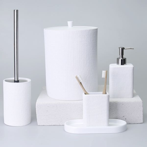 Linen Banyo Seti Beyaz 2