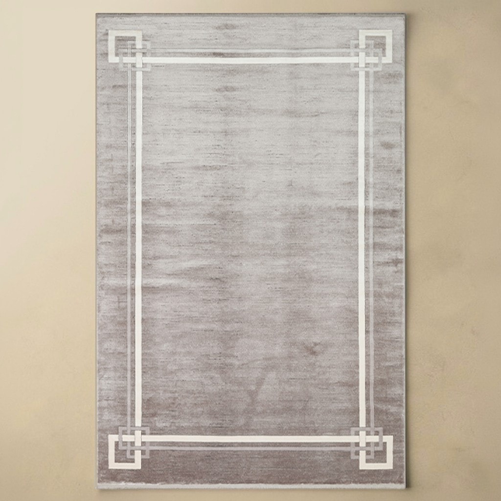 Luganolug07Grey Cream Dokuma Halı160*230 1