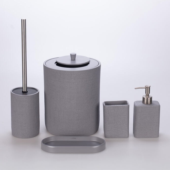 Linen Banyo Seti Gri 3
