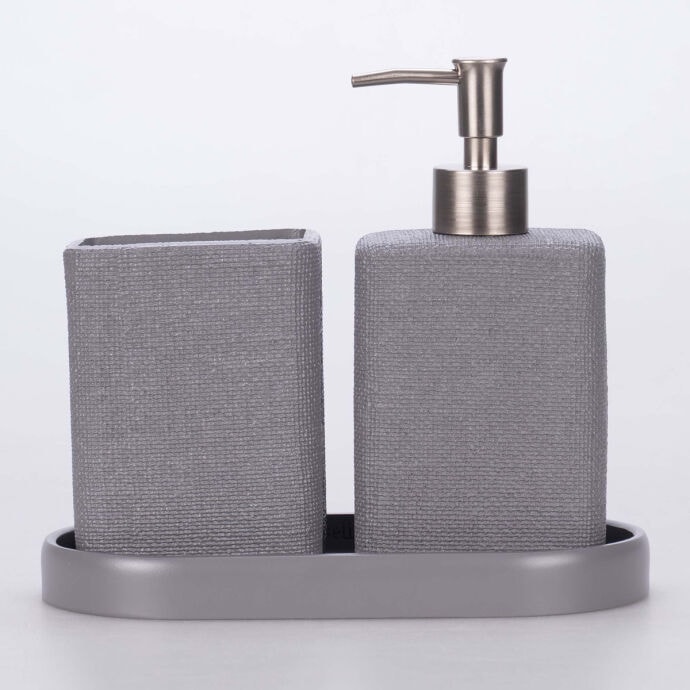 Linen Banyo Seti Gri 6