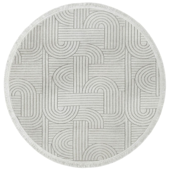 Şönil Sedef Dokuma Halı Krem 140x140 cm 2