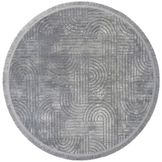 Şönil Sedef Dokuma Halı Gri 160x160 cm 2