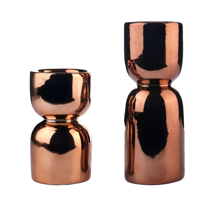 TH Parlak Bronz Metal Dekoratif Mumluk 16Cm 4