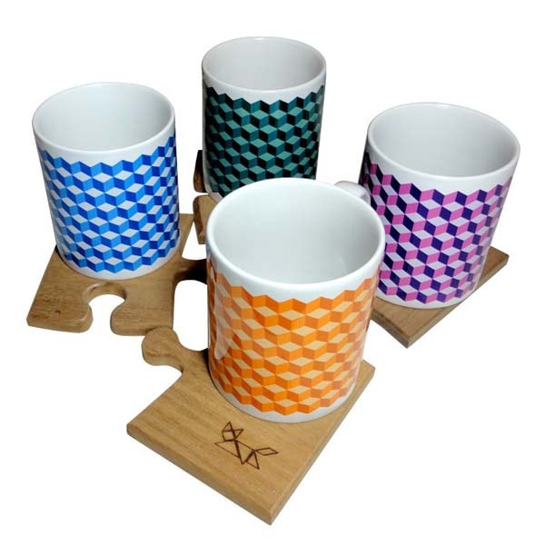 Puzzle Mat + Pantone Cup Set 4