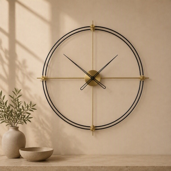 Timeless60 Gold Dekoratif Duvar Saati 1