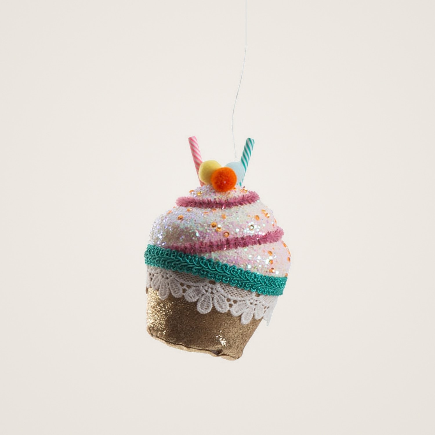 Cupcake Figürü Gold Yılbaşı Süsü 11 Cm 2