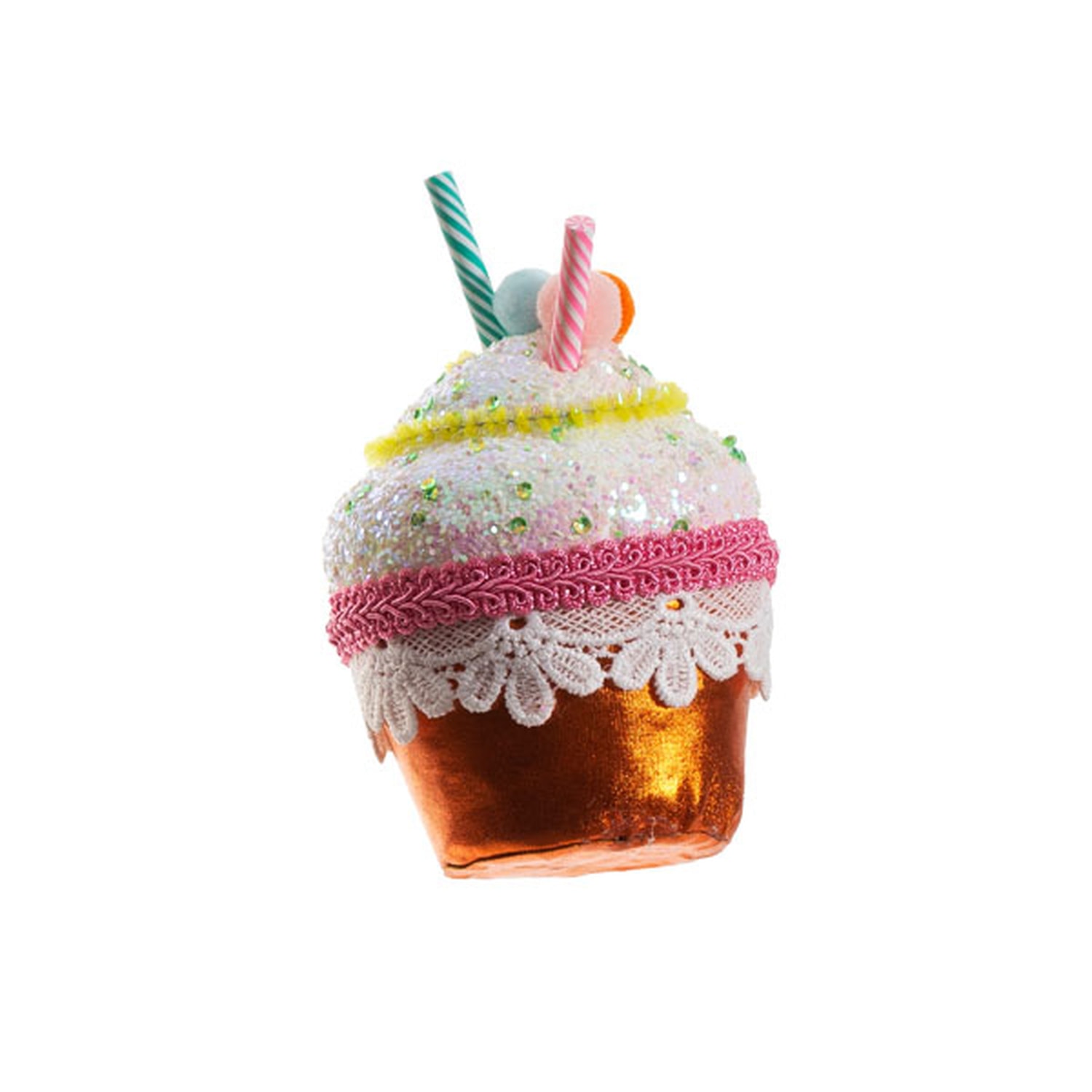 Cupcake Figür Turuncu Yılbaşı Süsü 11 Cm 3