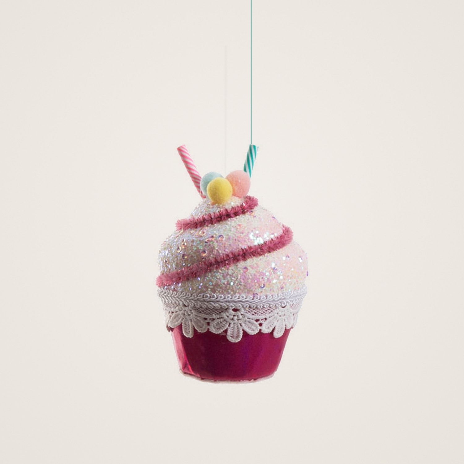 Cupcake Figürü Mor Yılbaşı Süsü 11 Cm 2