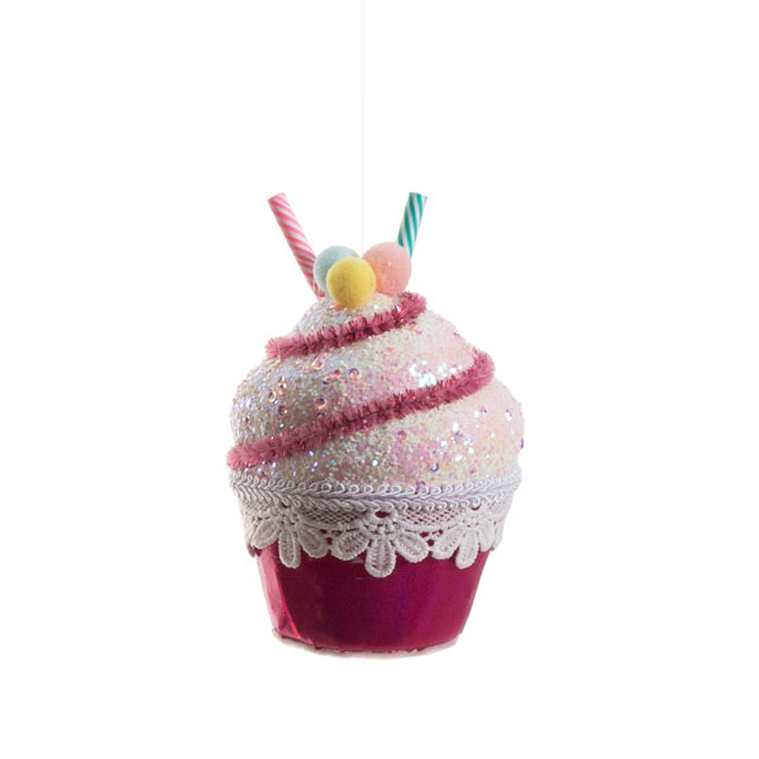 Cupcake Figürü Mor Yılbaşı Süsü 11 Cm 3