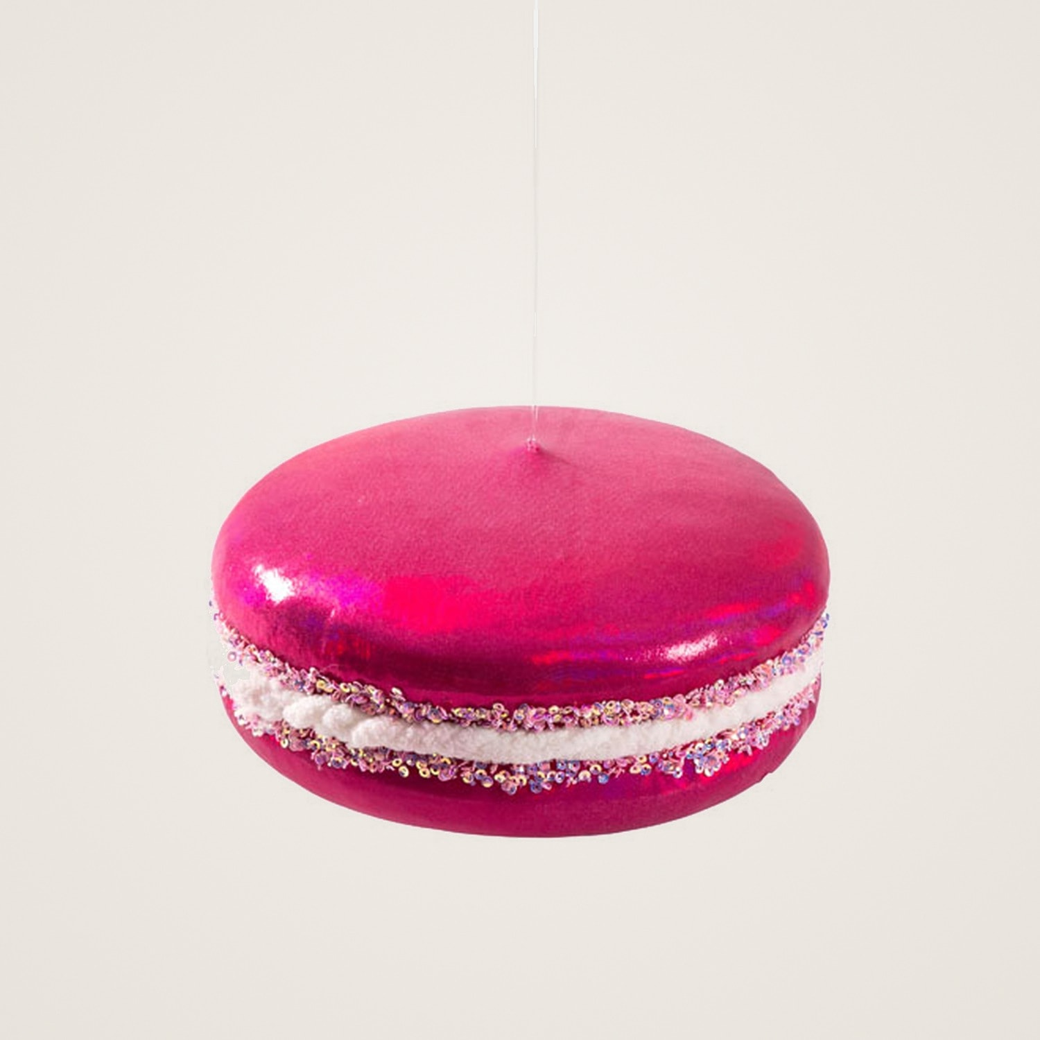 Makaron Figürü Pembe Yılbaşı Süsü 6 Cm 2