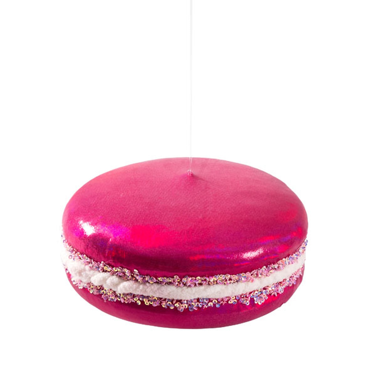Makaron Figürü Pembe Yılbaşı Süsü 9 Cm 3