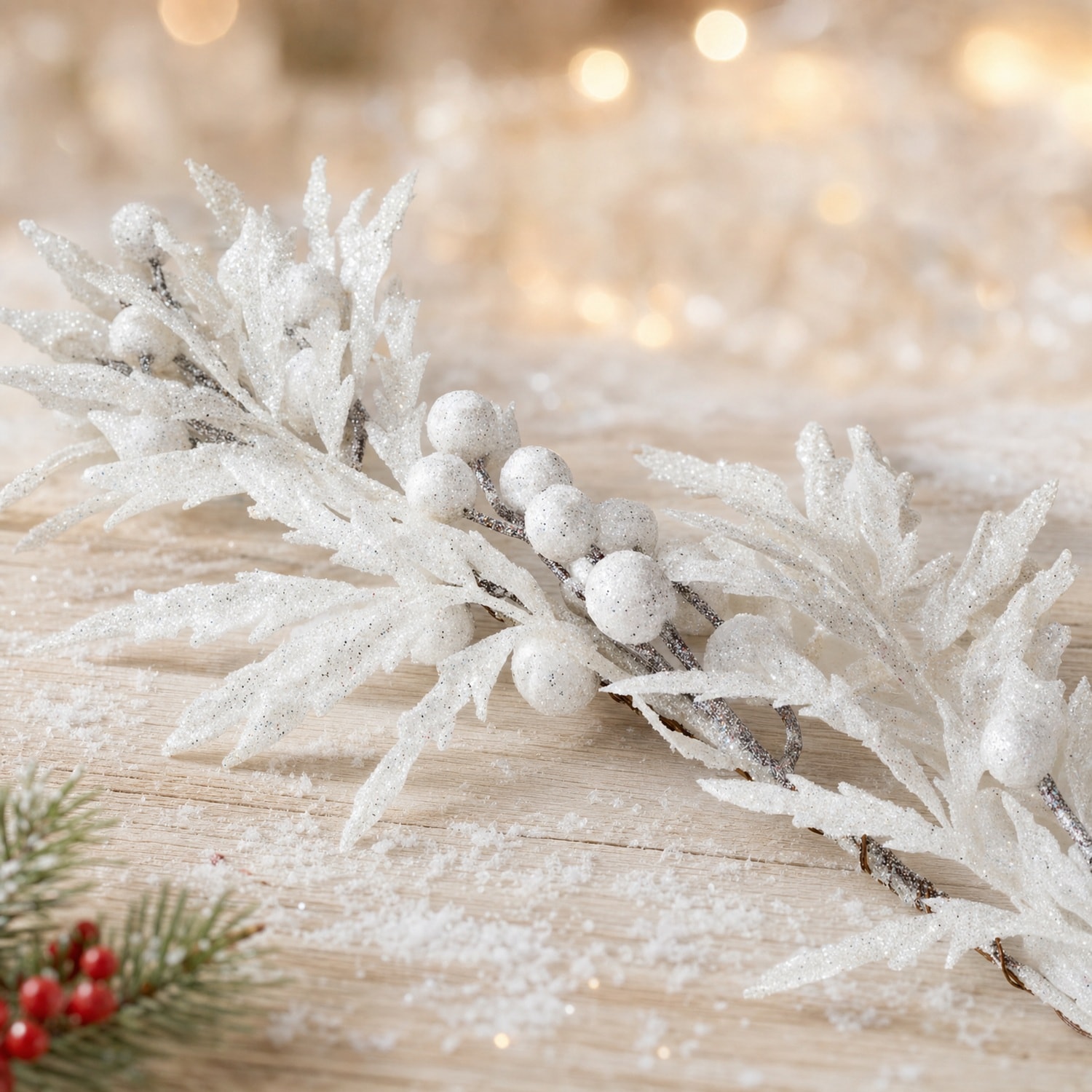 Simli Beyaz Garland 122 Cm 1