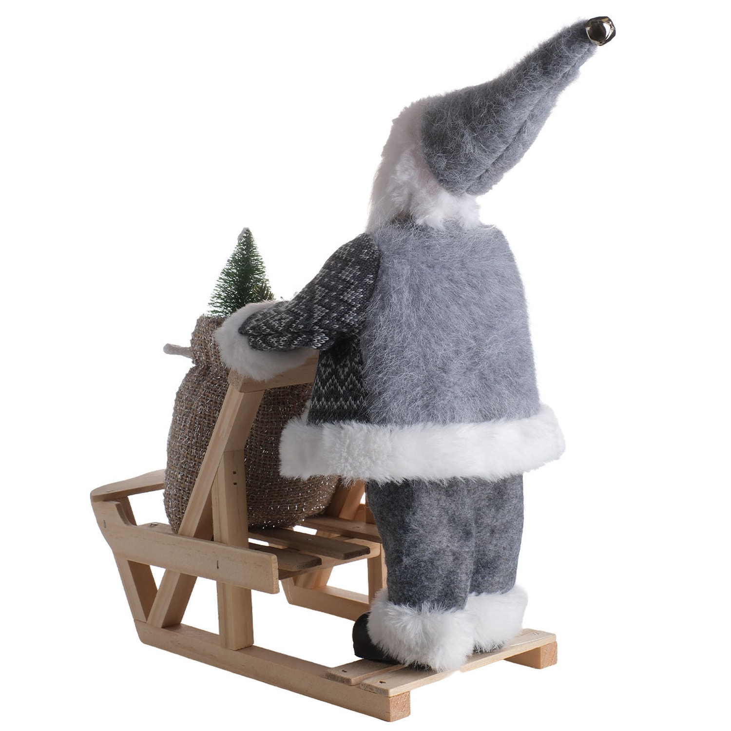 TH Noel Baba İtme Kızağı Çantalı Gri 32Cm 5