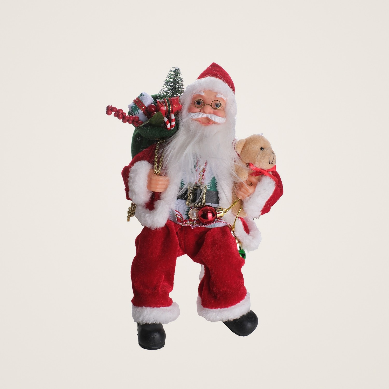 TH Noel Baba Oturan Hediye Çantalı 30Cm 4