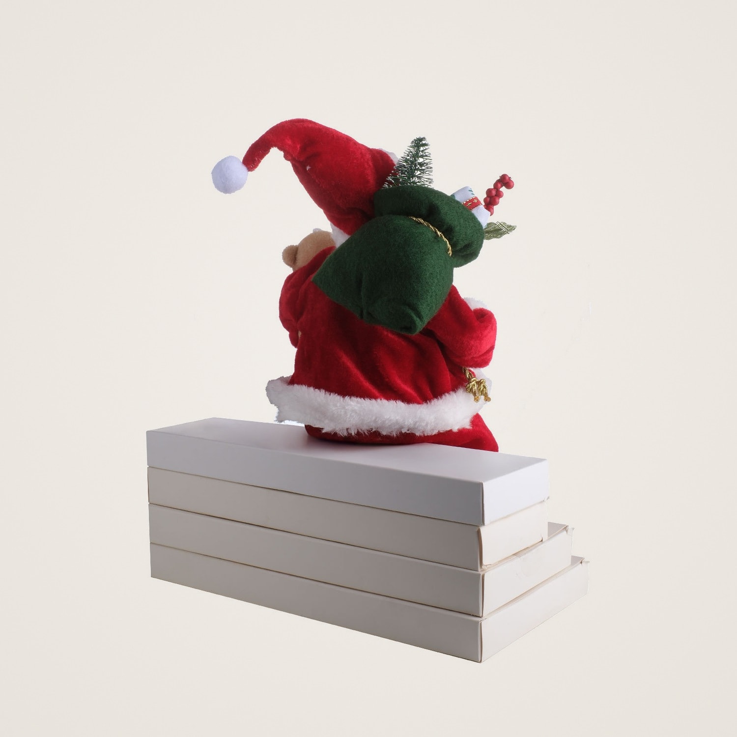 TH Noel Baba Oturan Hediye Çantalı 30Cm 8
