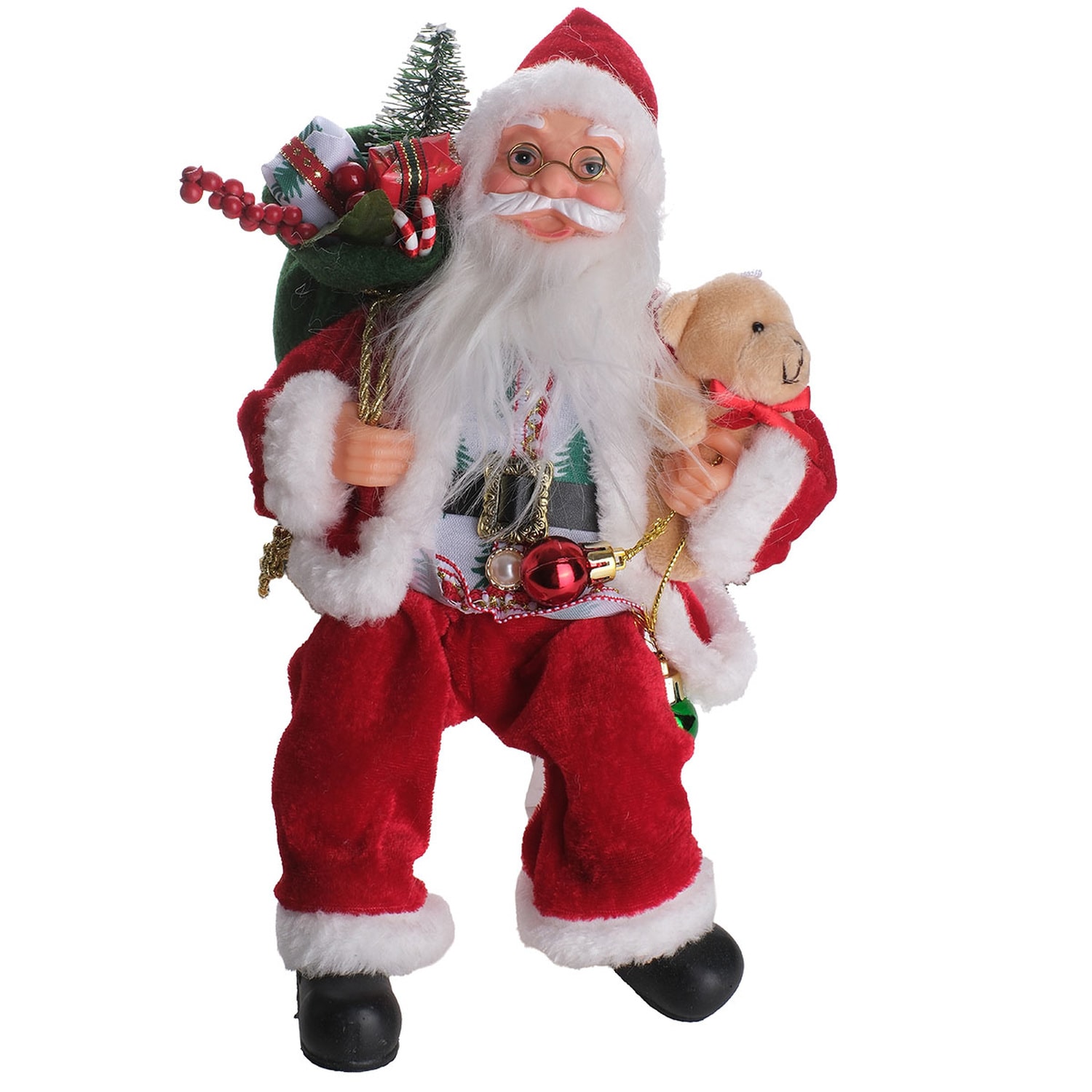 TH Noel Baba Oturan Hediye Çantalı 30Cm 11