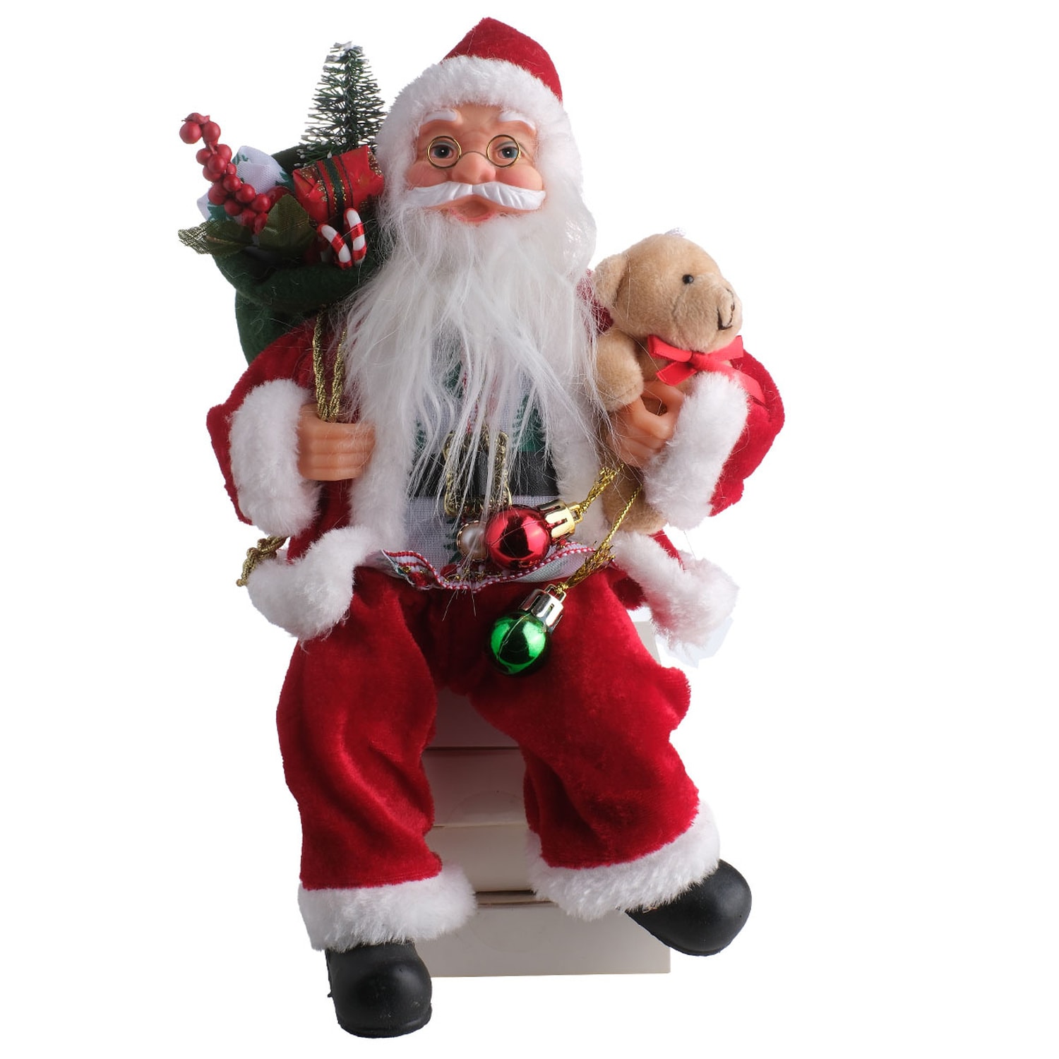 TH Noel Baba Oturan Hediye Çantalı 30Cm 14