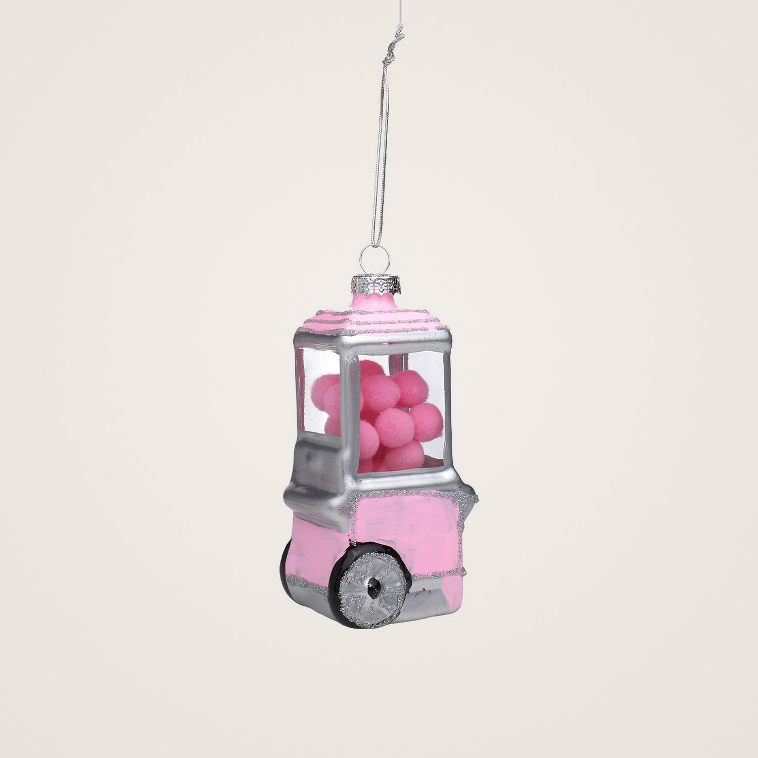 TH Şeker Arabası Figürü Pembe Ağaç Süsü 4